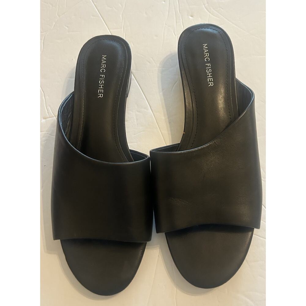 Marc Fisher Black Slide Sandals